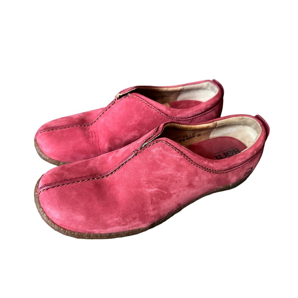 Born Crown Women’s Red Nubuck Loafers Slip On Comfort Shoes Size 6.5 US 37 EU